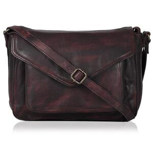 3089 Leather Flapover Crossbody Handbag Purse with Adjustable Strap &